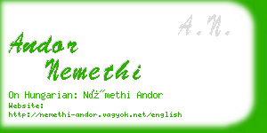 andor nemethi business card